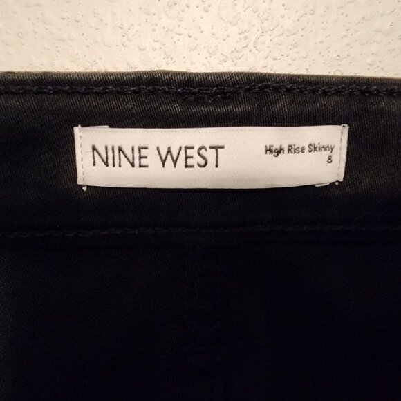 NWT Nine‎ West Black, Faux Leather, High Rise, Skinny Jeans - Picture 5 of 7